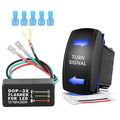 Nilight Turn Signal Switch with Flasher Relay Kit 4PIN ON Off ON Rocker Switch w/Blue LED Laser Etched SPDT Toggle Switches 12V 20A 24V 10A Jumper Wires for ATV UTV Tractor Motorcycle