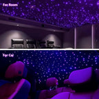 Small Size 6W RGBW APP Twinkle Shooting Star Fiber Optic Lights, Music Activated 150pcs*0.03in(6.5ft/2m) Optical Fiber Star Ceiling Light Kit for Car Starlight Headliner/Home