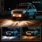 2PCS Dual Revolution LED Watermelon Lights with Bracket, Semi Truck Marker Lights with 3 Color Modes, Super Bright Star Watermelon LED Lights, Universal Underglow Lights for Trucks (White and Amber)