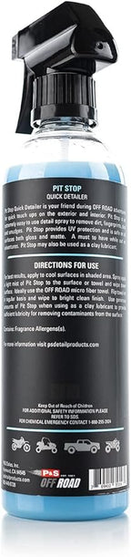 P & S PROFESSIONAL DETAIL PRODUCTS P&S Off Road Pit Stop Quick Detailer Easy Use for Side by Sides ATVs UTVs Interior Exterior Cleaner with UV Protection Safe on All Finishes 16 oz. Spray