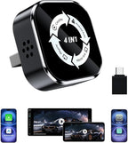 Wireless CarPlay Adapter 4-in-1,2026 Upgraded Screen Mirroring,Support Mirror Link/AirPlay for Apple CarPlay & Android Auto,for Cars with Wired CarPlay, Fast Auto-Connection, Plug & Play
