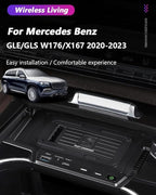 Car Wireless Charger for Mercedes-Benz GLE Coupe GLS AMG 2020-2023, 15W Qi Fast Charging Phone Pad for Mercedes Benz W167 X167 V167 GLE 350 450 AMG 53 Coupé 63 S GLS 450 580 AMG 63 Accessory