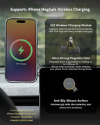 Jowua Active Cooling 6D Tesla Compatible Invisible Foldaway Car Mount Qi2 Wireless Charger for Tesla S/3/X/Y/Cybertruck (Magnet), Compatible for magsafe