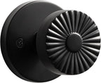 Black Passage Door Knob, Interior Kitchen Pantry Laundry Room Door Handle Hall Closet Black DoorKnob, Stainless Steel Knob, 1 Pack