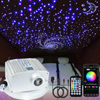 FIREWORK Starlight Headliner Kit, Fiber Optic Lights 10W RGBW Twinkle+Music Effect+APP+Remote, Mixed Diameter Fibers 460pcs of 9.8ft/3m (0.03+0.04+0.06in) for Star Lights for Car/EV & Home Ceiling