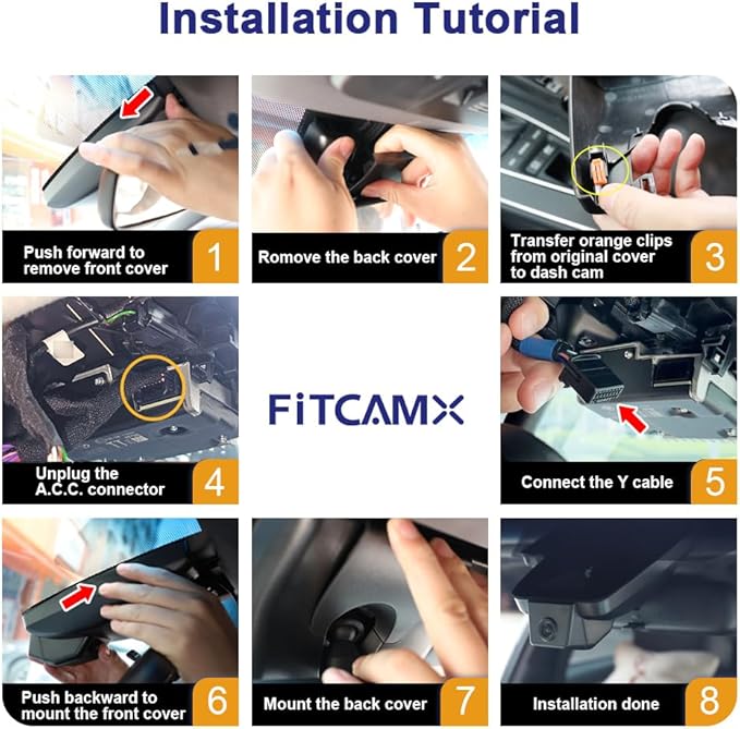 Fitcamx Front 2K+Rear 1080P Dash Cam for 2025-2026 Toyota Camry LE SE XLE XSE Nightshade (HD2-06090), OEM Style, Dual HD Video, Built-in WiFi & APP, Loop Recording, G-Sensor, Easy to Set, 64GB Card