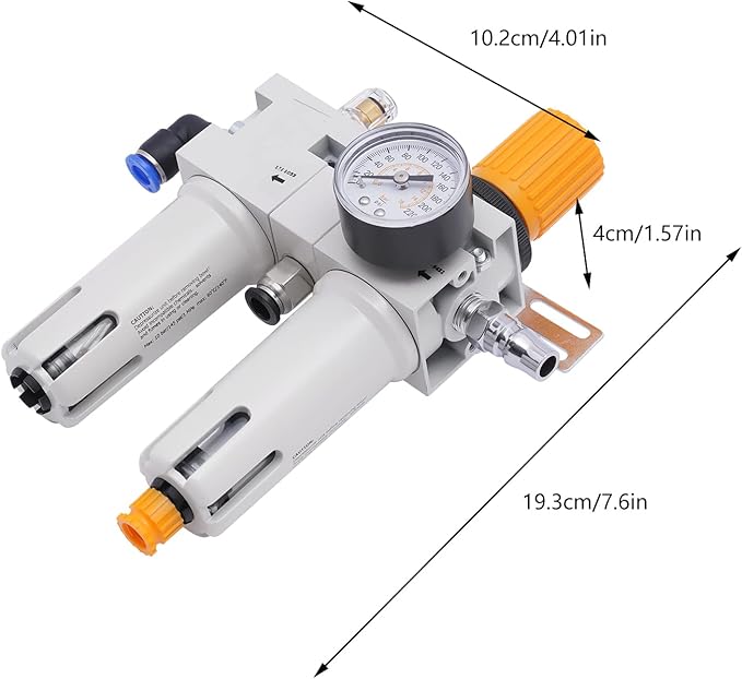 Tire Changer Machine Parts Air Pressor Oil Water Separator with Digital Tire Pressure Gauge Regulator Trap Filter Tire Changer Air Pressor Fit and Maximum Pressure of 145Psi