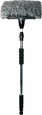 Carrand 93977 Flow-Thru 10" Quad Power Wash Soap Mixing Brush with 55" Aluminum Extension Pole , Black