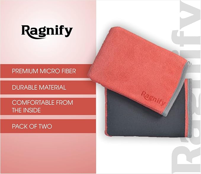 Pack of 2 Clay Mitt Auto Detailing Medium Grade Clay Bar Alternative Mitt for Flawless Removal of Surface Bonded Micro Contaminant (Red)