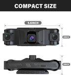 QXTAMO® 4 Channel Dash Cam Front and Rear Inside Left Right, 360 Degree View Dash Camera for Cars, 1080P Dashcam, 5G WiFi Car Camera with Night Vision, 24/7 Parking Monitor, G-Sensor, Free 64GB Card