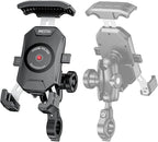 iMESTOU Anti-Theft Motorcycle Phone Mount Bike 1 Ball Phone Holder Handlebar Double Socket Arm Cellphone Holder with Aluminum 1" Ball Base 360 Rotation Universal for 4.0-7.0 Inch Smartphones