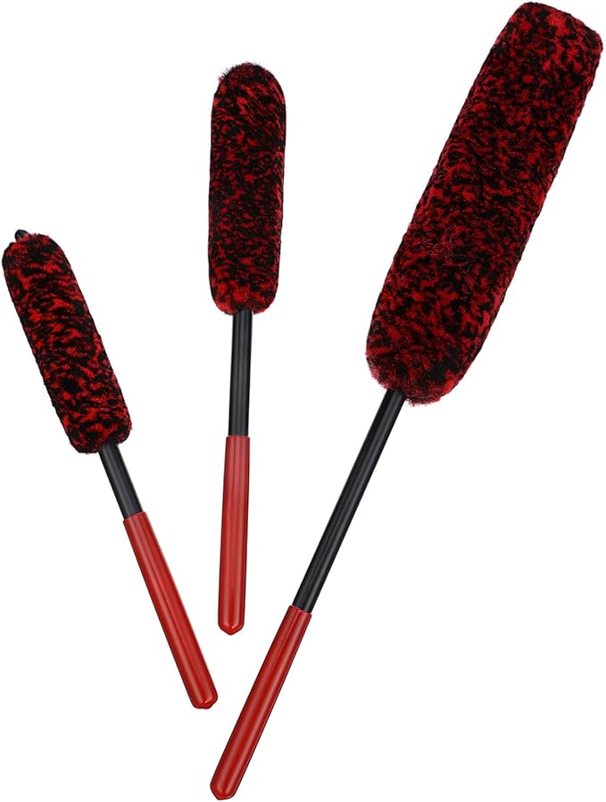 PRETYZOOM 3pcs Wheel Cleaning Brushes Set Soft Bristle Car Detailing Tire Brush for Effortless Wheel Rim Cleaning Versatile for Vehicles Design
