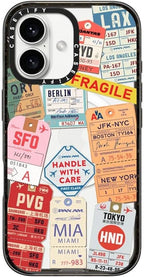 CASETiFY Impact Case for iPhone 16 [Slim / 8.2 ft. 4X Military Grade Drop Protection/Compatible with Magsafe] - Airtags - Clear Black