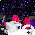 AZIMOM Bluetooth Control 10W RGBW Twinkle Fiber Optic Lights Star Ceiling Light Kit 200pcs*0.03in*6.5ft Fiber Cables Sound Activated APP/Remote Light Engine Car Use Home Interior Lighting Deco