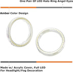 iJDMTOY 72-75mm Size Amber Yellow LED Halo Ring Lighting Kit for Automotive Accent/Ambient or Retrofit Decoration