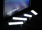 iJDMTOY 4pc Universal Fit Xenon White LED Interior Ambient Lighting Kit for Under Dashboard, Seat, Foot Area, Trunk/Cargo Area Decoration