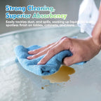 HOMEXCEL Blue Microfiber Cleaning Cloth 12 Pack, 12.5 x 12.5 inch Microfiber Towels for Cars, Ultra Absorbent Car Washing Cloth, Lint Free Streak Free Cleaning Rags for Car, Kitchen, and Window