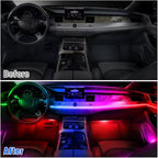 Acrylic Interior Car Lights with Wireless APP/Remote/Button Control, 10 in 1 Dreamcolor USB Car Ambient Lighting Kit 16 Million Colors Neon Strip Accessories for Vehicle Truck Inside Decorations