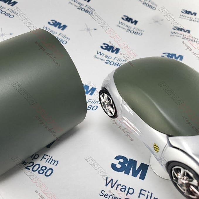3M Car Wrap Roll 2080 Matte Military Green | M26 | (5ft x 50ft (250 Sq/ft)) | Automotive Vinyl Wrap for Cars - Car Interior Wrap & Exterior | w/Free Instawraps Pro Glove