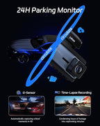 Pelsee P3 4K Dash Cam Front and Rear, 64GB SD Card, 4K+1080P Dual Dash Camera for Cars with Wi-Fi, GPS, ADAS, BSD, LCA, 3’’ IPS Display Car Camera, APP & Voice Control, Night Vision, 24H Parking Mode