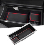 LUWU Prius XW50 Center Console Organizer for 2016 2017 2018 2019 2020 2021 2022 Prius Accessories Armrest Console Storage Box Glove Organizer Tray ABS Material (Red)
