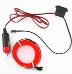Riloer El Wire Lights for Car, Interior Neon Lights Strip Car LED Strip Light Interior for Car Garden Party Decoration, Car Ambient Lighting Kits, 3m/9.8ft Red LED