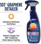 303 Products Graphene Detailer Spray, Enhances Gloss & Protection on Existing Coating, Sealants & Waxes, UV Protectant, Drying Aid, Add Ceramic Graphene Protection, Waterless Car Detailing Spray, 24oz