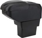 AULPHIKE Compatible with Nissan Note Armrest E-Power Center Console Organizer Armrests Double Layer Storage Space with USB Ports