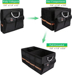 Trunk Organizer, LIBZAKI Cargo Organizer, Premium Multi Compartments Collapsible Portable Trunk Storage for auto, SUV, Truck, Minivan -Black