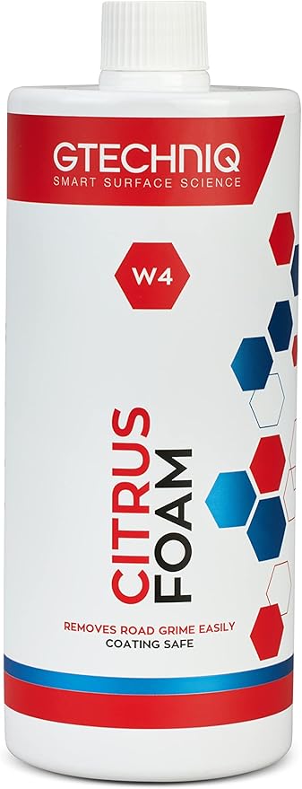 Gtechniq W4 Citrus Foam Shampoo and Degreaser for Cars 1L | Removes Road Grime and Enhances Shine, Non-Caustic Formula, Easy to Apply