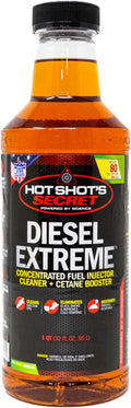 Hot Shot's Secret Diesel Extreme 32 oz – Treats 80 Gallons – Concentrated Diesel Fuel Additive, Fuel System Cleaner and Injector Cleaner, Restores Engine Performance