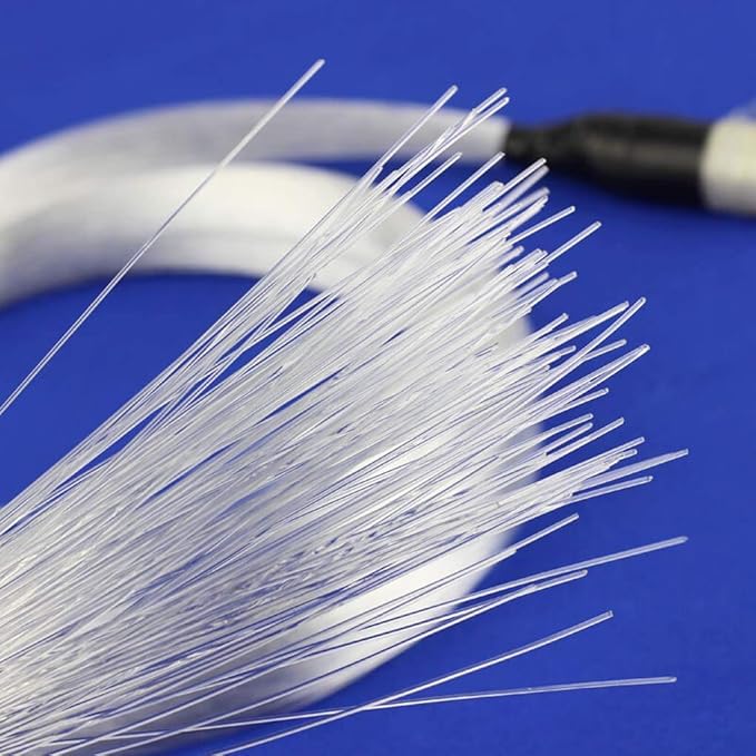 AZIMOM PMMA 50pcs 0.03in 6.5ft Plastic Fiber Optic Lights Cable Strands 0.75mm 2meter End Glow Fiber Strands Roll for Star Sky Ceiling All Kind LED Light Engine Driver Ceiling Decoration