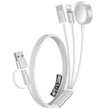 1Pack Multi Charging Cable Cord for Travel Essentials,Apple Watch Charger,iPhone Charger,[3-in-2] Type C/LCable Portable Designed for iWatch,iPhone 17-8,Galaxy S25-21,AirPods,iPad-4FT White