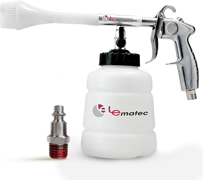 LE LEMATEC Car Foam Cleaning Gun with Brush - High-Pressure Tool for Interior Detailing | Professional Car Wash Equipment for Upholstery, Carpet & Surface Cleaning (LE-WT-0100US)