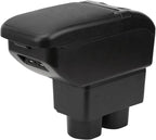 AULPHIKE Compatible with Nissan Versa Armrest 2007-2011 Car Center Console Organizer Armrests Double Layer Storage with USB Ports（Black Style）