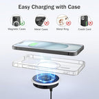 Wireless Magnetic Charger Desk Mount 15W Fast Charger for iPhone 17 16 Pro Max 15 14 13 12 Series,Magnet Qi Charging Pad/Station for AirPods,Recessed Hidden Under Desktop Hole Save Nightstand Space