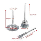 9Pcs Steel Wire Wheels Brushes Drill Rotary Tools Metal Rust Removal Cleaning Polishing Brush Set Derusting Grinding Hand Tools