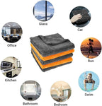 600GSM Microfiber Car Cleaning Towels - Thickened Detailing Drying Cloths (1/3/6/9pcs, 40x40cm) for Ultimate Car Care(Orange 6pcs)