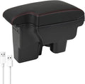 YJYWZH Car Armrest Storage Box for Toyota Hilux Center Storage Box Organizer Interior Hand Centre Consoles with 3 USB Port Arm Rest Double-Layer Accessories