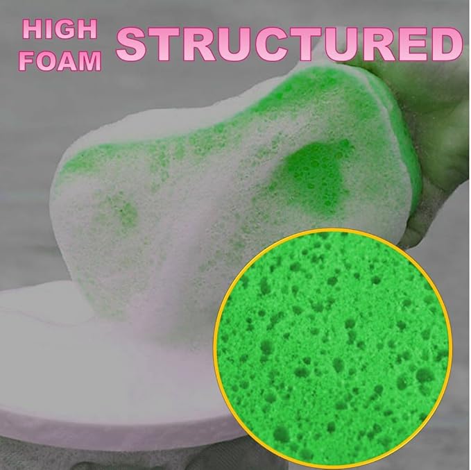 Large Soft Touch Coral Sponges, 5pack，Non-Scratch, High Foam, for Ultimate Washing Car, Bike, Boat or Household Cleaning Needs (Green)
