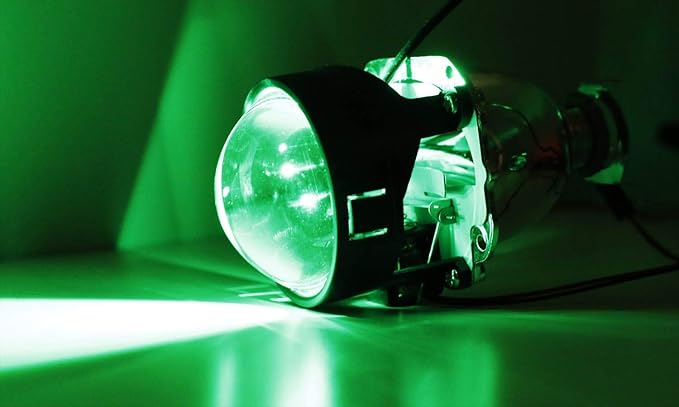 iJDMTOY Mini 3.0-Inch H1 Bi-Xenon Front Lighting Retrofit Projector Lens W/RGB Color-Changing LED Demon Eye Lighting Kit Compatible with Custom Lighting DIY For Off-Road Use Or Show Purpose
