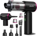 Mini Car Vacuum Portable Cordless with LED Light, 15000PA Powerful Suction, 80W High Power, One-Click Empty, Dual Hepa Filter, Y8plus Car Vacuum Cleaner & Air Duster for Home, Desk, PC, Keyboard