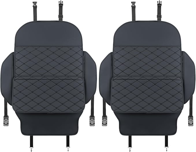 TAIKOO Seat Back Protector + Large Capacity Pocket Storage Organizer,Preventing the Impact of Children Stepping on the Seat Backrest (Black)
