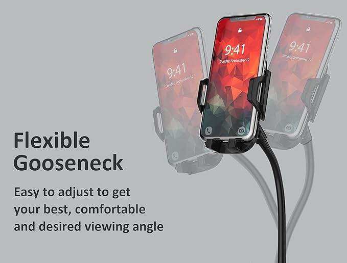 Double Phone Holder for Car Cup Holder – Extra Long and Flexible Neck, 360° Rotatable Cradle Car Phone Mount - Adjustable Cell Cup Holder, Universal Size Fits 2 iPhone, Samsung, GPS