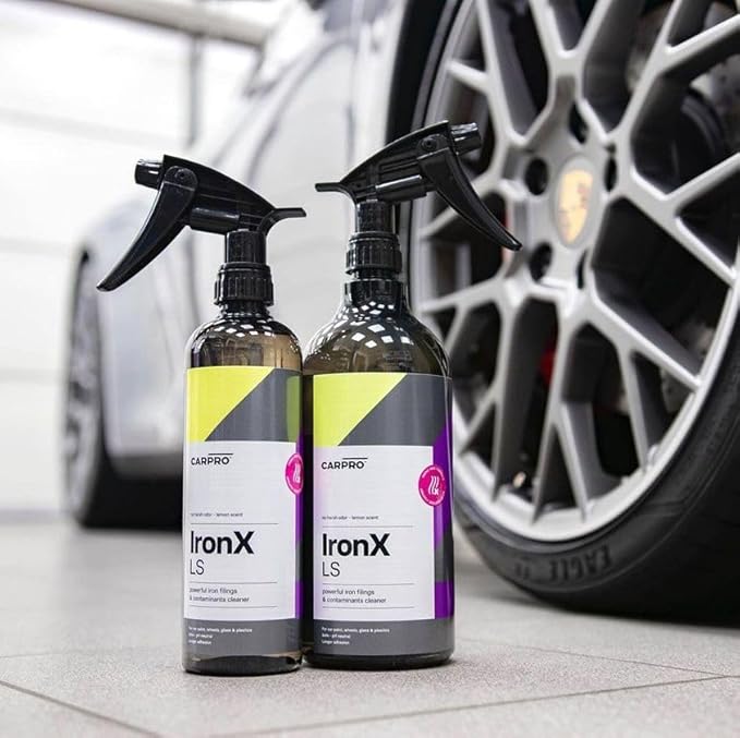 CARPRO IronX Iron Remover: Lemon Scent - Stops Rust Spots and Pre-Mature Failure of the Clear Coat, Iron Contaminant Removal - Liter with Sprayer (34oz)