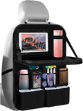 2026 Upgraded Backseat Car Organizer,Multifunctional Back Seat Car Organizer with Cars Tray & Cup Holder,Roadtrip Essentials Foldable Back of Seat Cars Organizers for Most Vehicles