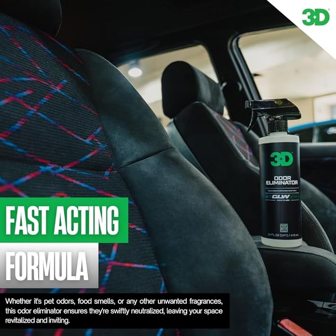 3D Odor Eliminator, GLW Series | Ultra Powerful Air Freshener | Long Lasting Odor Relief | Neutralizes Unwanted Smells | Fresh Scent | DIY Car Detailing (64 Oz) (64OZ)