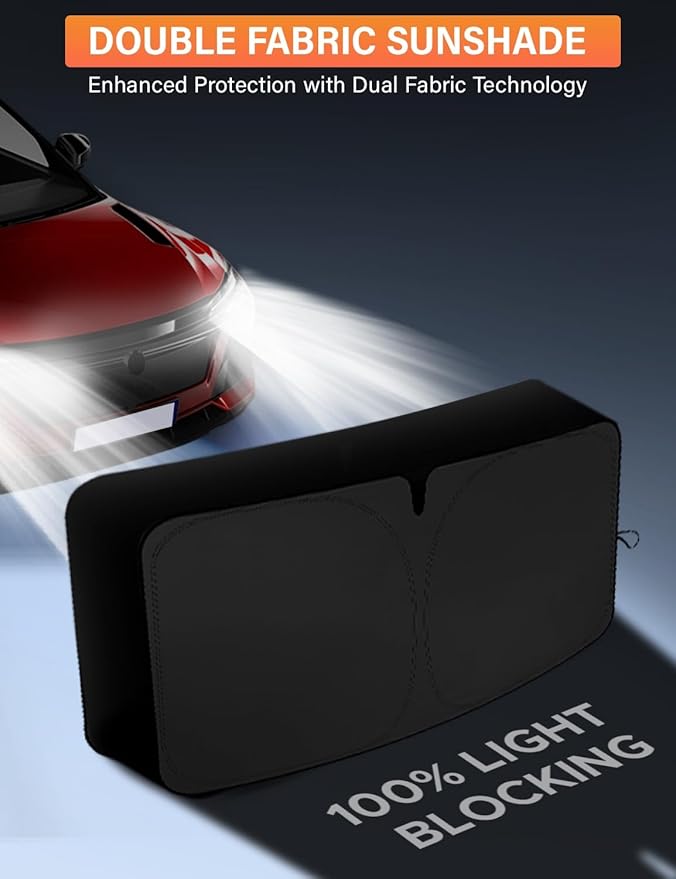 EcoNour Windshield Sunshade Compatible for Chevrolet Silverado EV/GMC Sierra EV 2024 2025 2026, Sun Visor for Front Windshield & Window Sun Shade Cover, UV Heat Blocker & Protector, Car Accessories