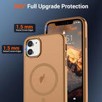 SUPFINE Magnetic for iPhone 12 Case/iPhone 12 Pro Case (Compatible with MagSafe)(Military Grade Drop Protection) Slim Translucent Matte Shockproof with Anti-Fingerprint Phone Case,Brown