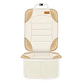 Siivton Car Seat Protector for Child Car Seats, Waterproof 600D Fabric Car Seat Cover, Non-Slip Backing, Thick Padding, Mesh Pockets for Storage, Protects Leather & Fabric Upholstery (Off-White)